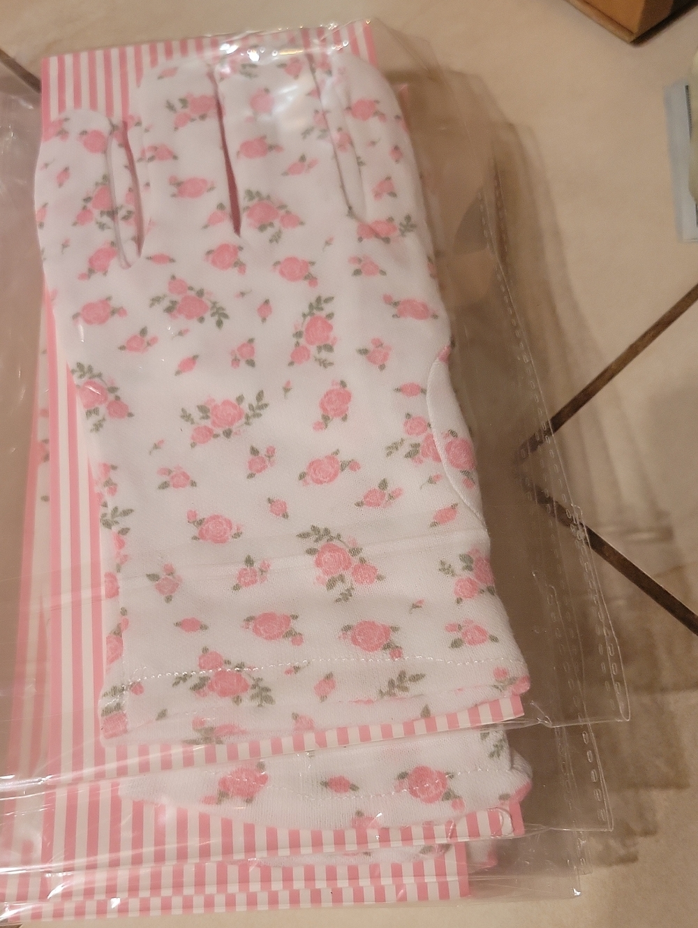 New Cotton Floral Gloves Pink Floral 8 Pack Overnight Moisturizing